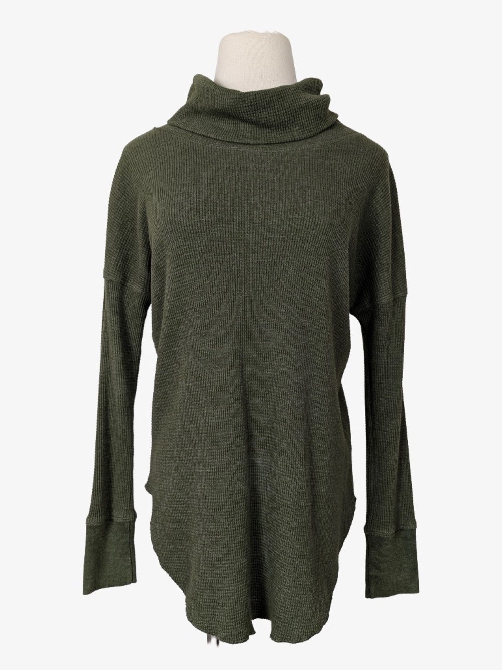 Babaton Green Turtleneck Waffle Size Small Long Sleeve